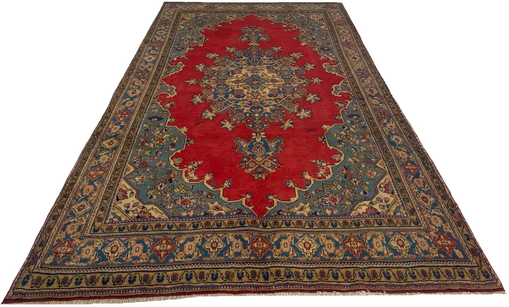 Hamadan Teppich 322 x 206 cm - 120.000 Knoten/m², hohe Vielfalt im Design, handgeknüpft, Perserteppich