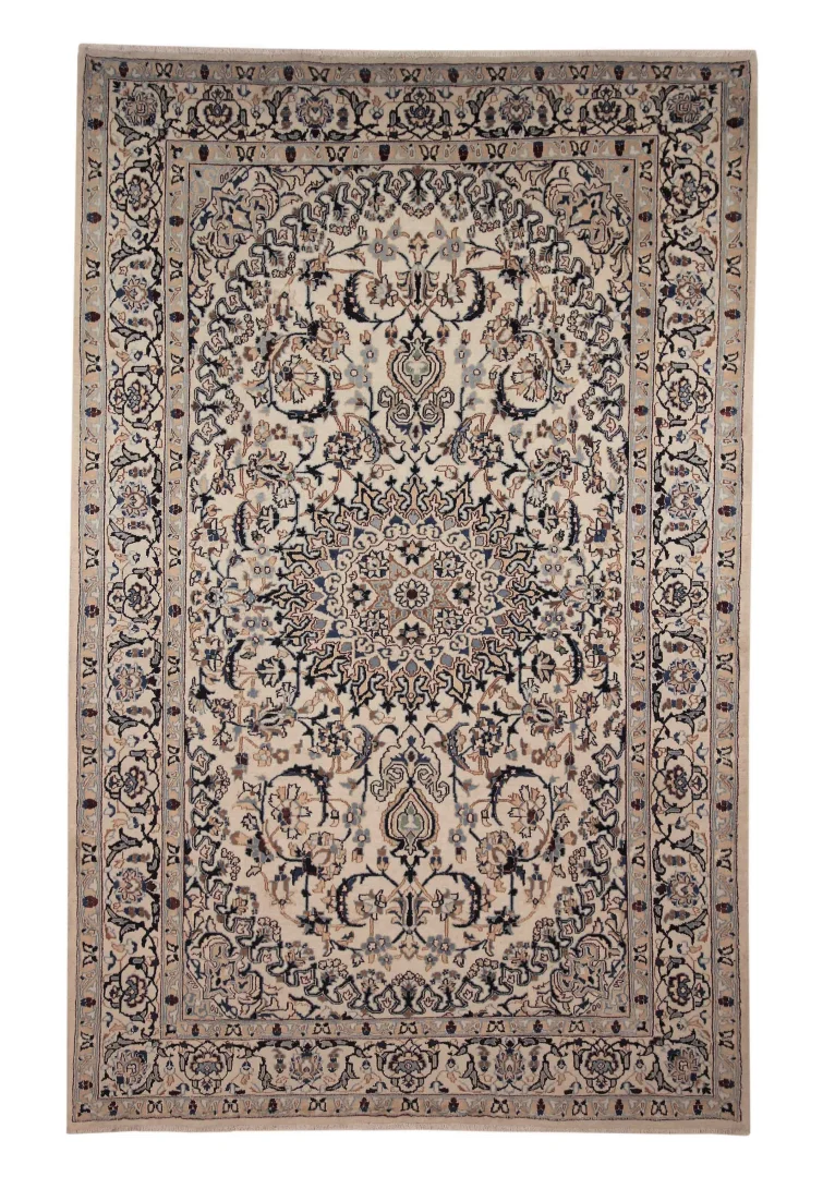 Nain Teppich 312 x 200 cm, 12-Lah 180.000 / m² Florales Design, handgeknüpft, Perserteppich