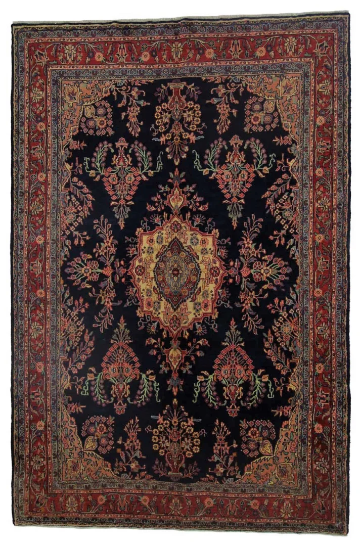 Hamadan Teppich 306 x 206 cm - Knotendichte 120.000 - Handgeknüpft - Perserteppich