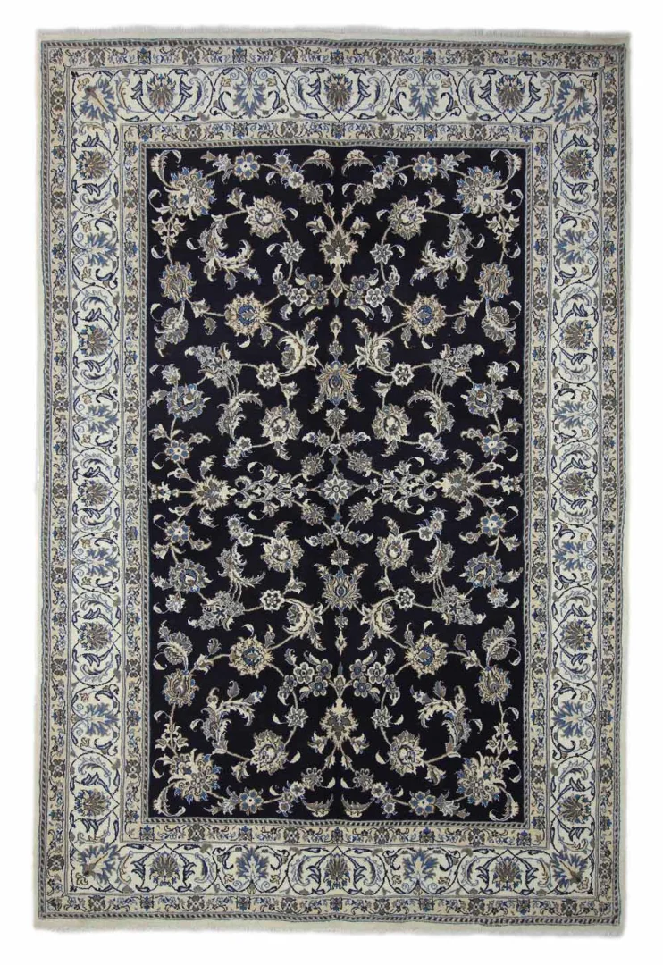 Nain Teppich 297 x 197 cm 12-La (ca. 200.000 Knoten/m²) klassisch florales Muster, handgeknüpft, Perserteppich