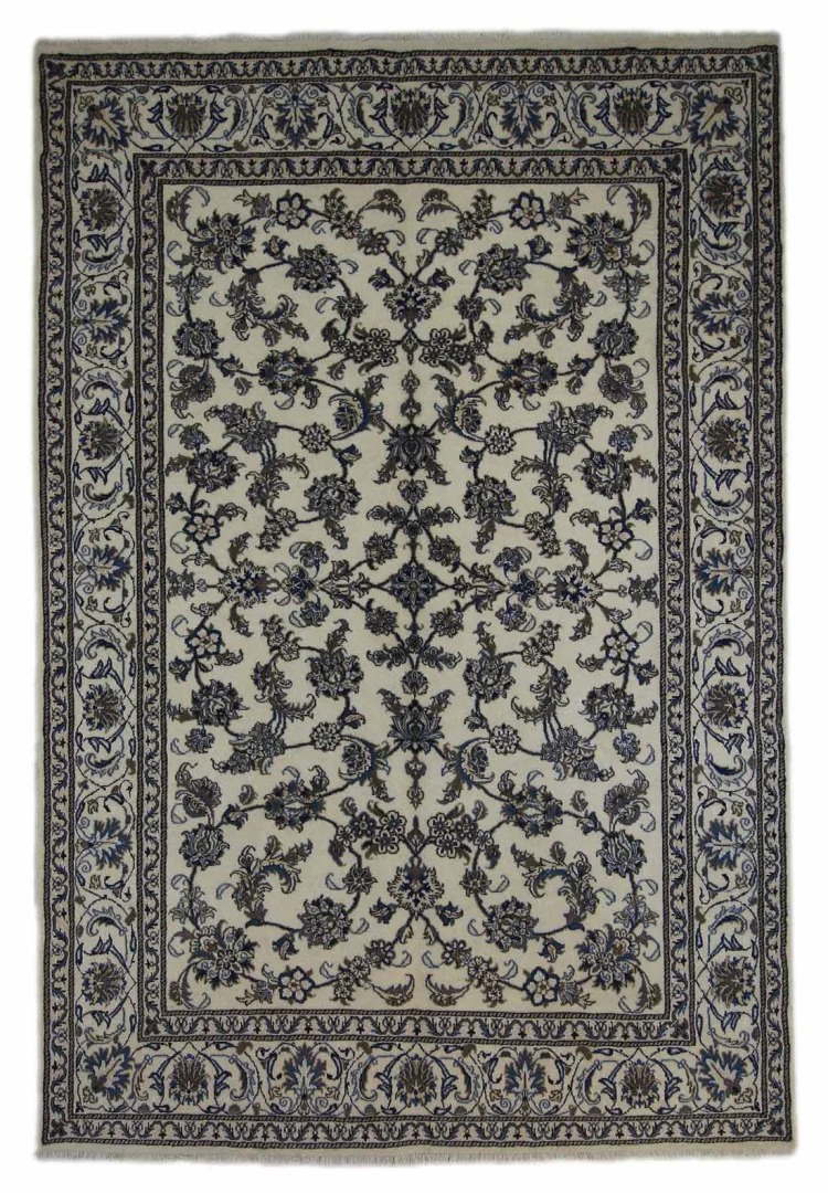 Nain Teppich 290 x 195 cm 12-La (ca. 200.000 Knoten/m²) florales Medaillon, handgeknüpft, Perserteppich
