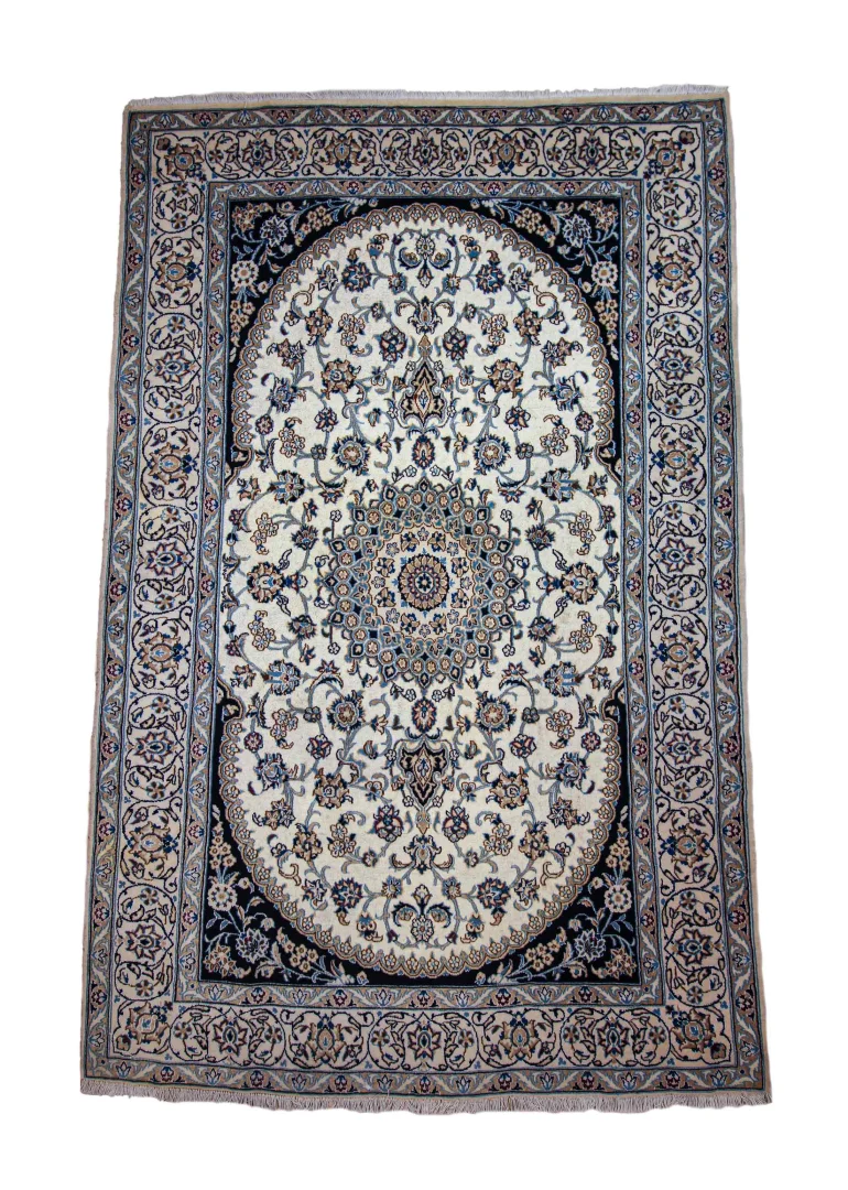 Nain Teppich 300 x 196 cm 12-La 200.000 Knoten/m² klassisches florales Muster, handgeknüpft, Perserteppich