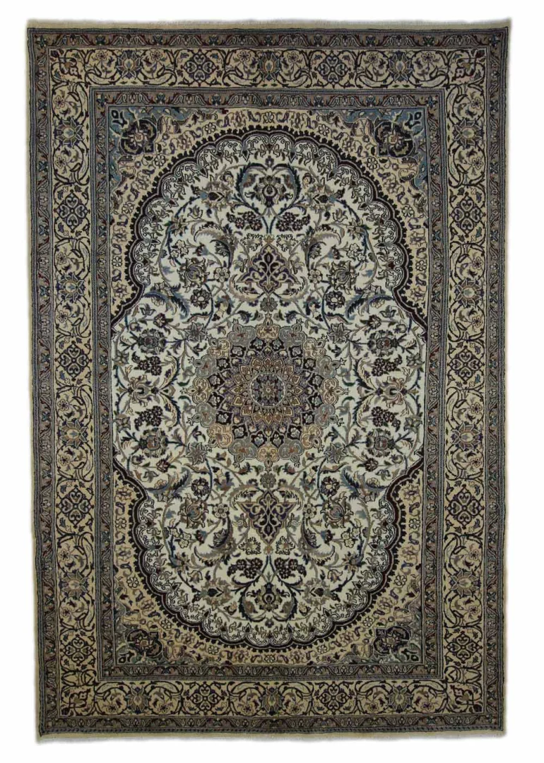 Nain Teppich 297 x 200 cm 12-La 200.000 Knoten/m² Klassisch florales Medaillon, handgeknüpft, Perserteppich