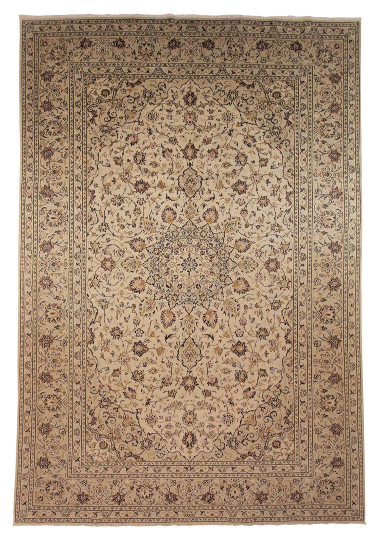 Keshan Perserteppich 348 x 250 cm, Knotendichte 180.000, hochwertige Schafwolle, handgeknüpft