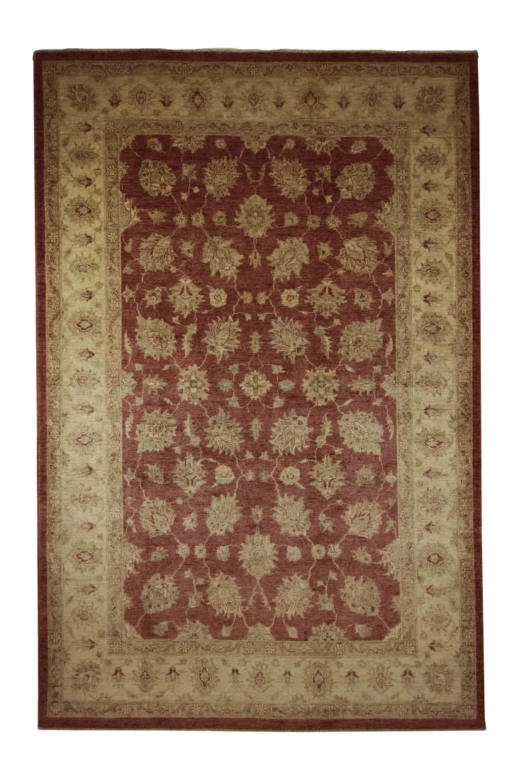 Ziegler Perserteppich 294 x 197 cm – 200.000 Knoten/m², handgeknüpft, mit ausgeblichenem Effekt durch Steinwäsche