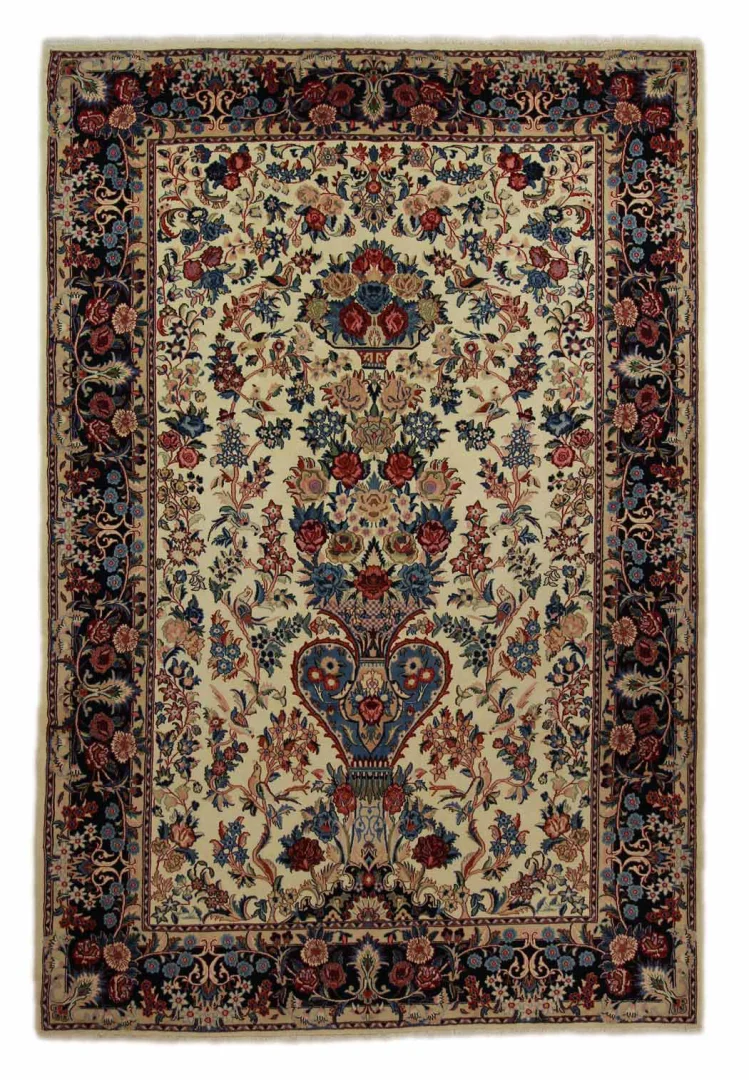 Moud Perserteppich 295 x 200 cm – ca. 350.000 Knoten/m² – Medaillon-Design – handgeknüpft