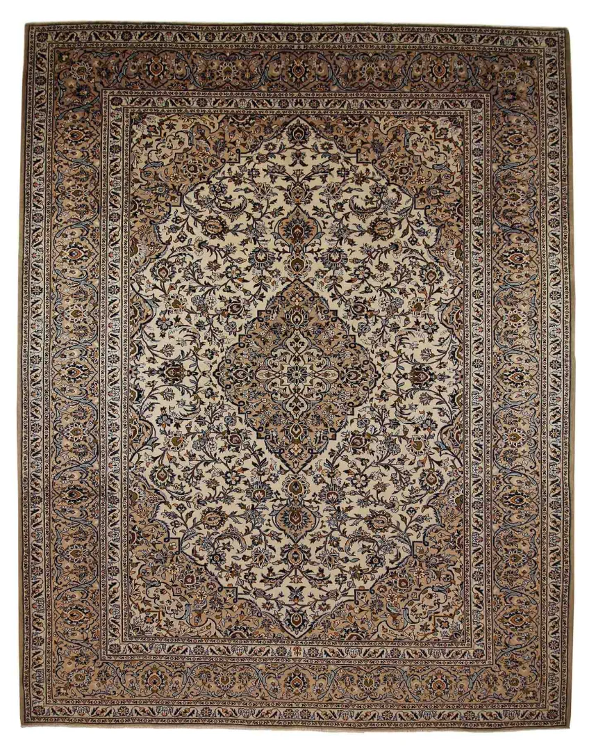 Keshan Perserteppich 400 x 305 cm – Knotendichte 180.000/Qm – Handgeknüpft