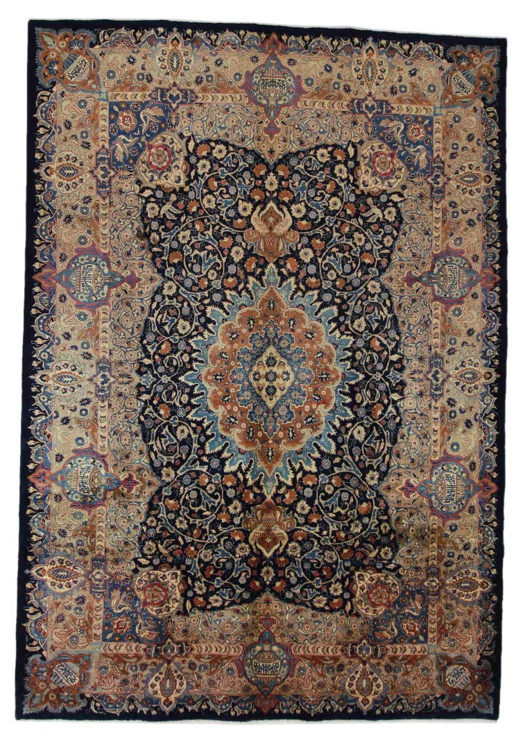 Kashmar Perserteppich 363 x 255 cm – 200.000 Knoten/m² – Zirkhaki-Muster, stilisierte Blumen – handgeknüpft