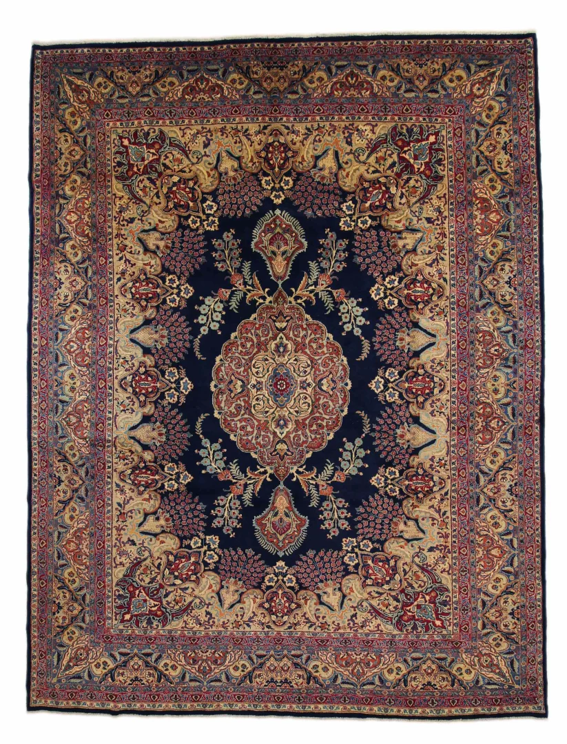 Kashmar Perserteppich 384 x 293 cm – Zirkhaki-Muster, 200.000 Knoten/m², handgeknüpft