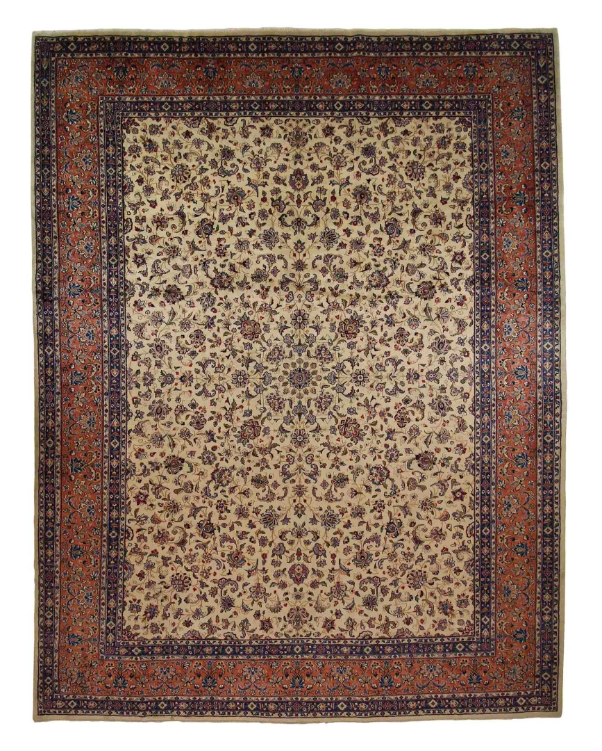 Kerman Perserteppich 395 x 300 cm – 550.000 Knoten/m², großes Medaillon, handgeknüpft