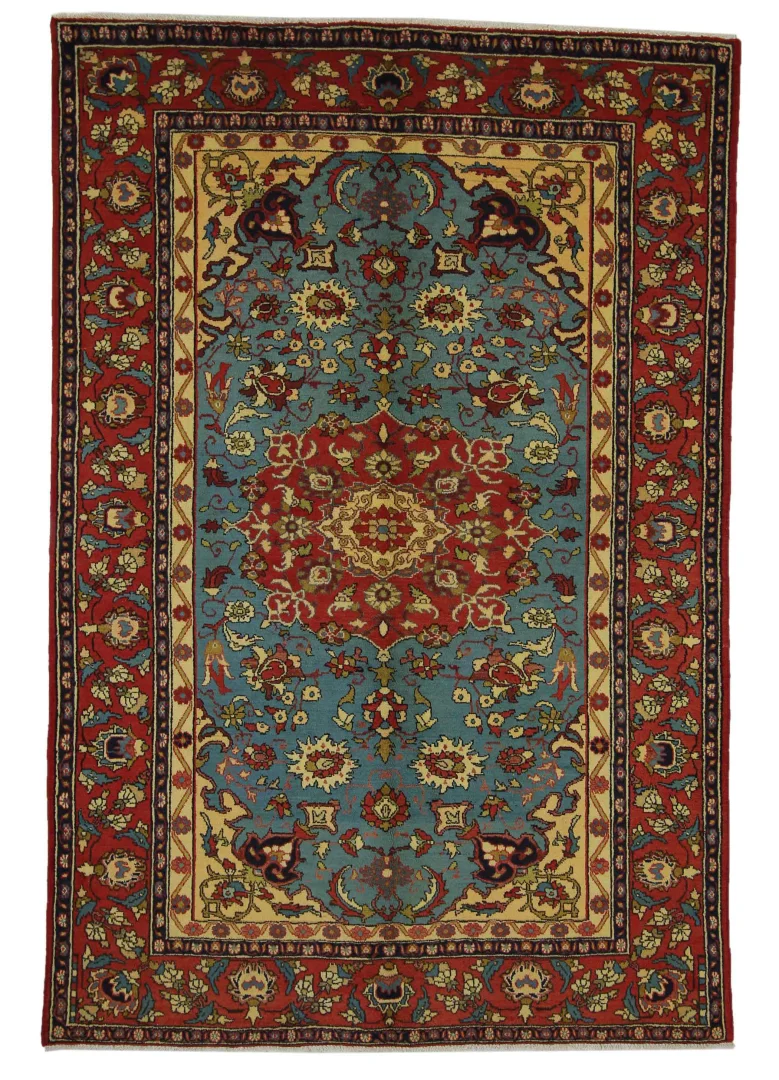 Handgeknüpft Keshan Teppich 220 x 147 cm, Knotendichte 200.000 Knoten/m², strapazierfähig, handgeknüpft, Perserteppich