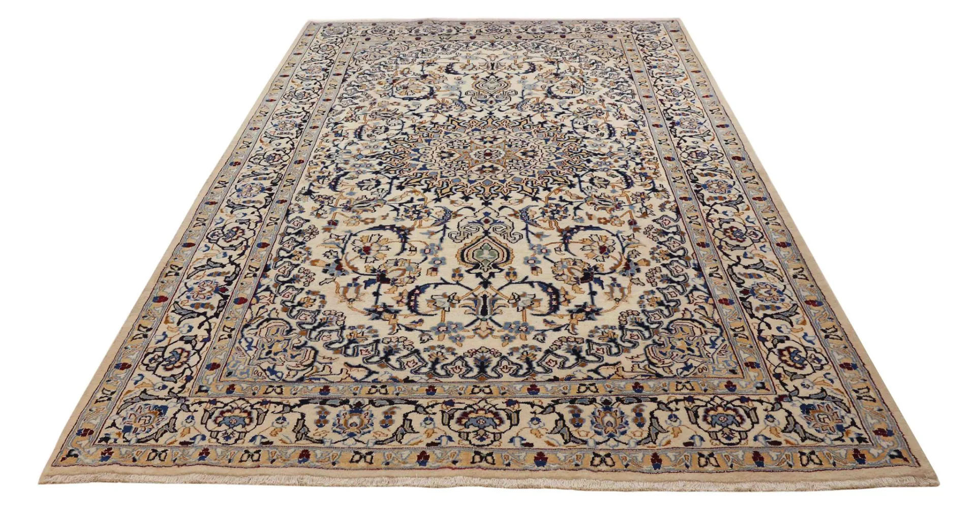 Nain Teppich 312 x 200 cm, 12-Lah 180.000 / m² Florales Design, handgeknüpft, Perserteppich