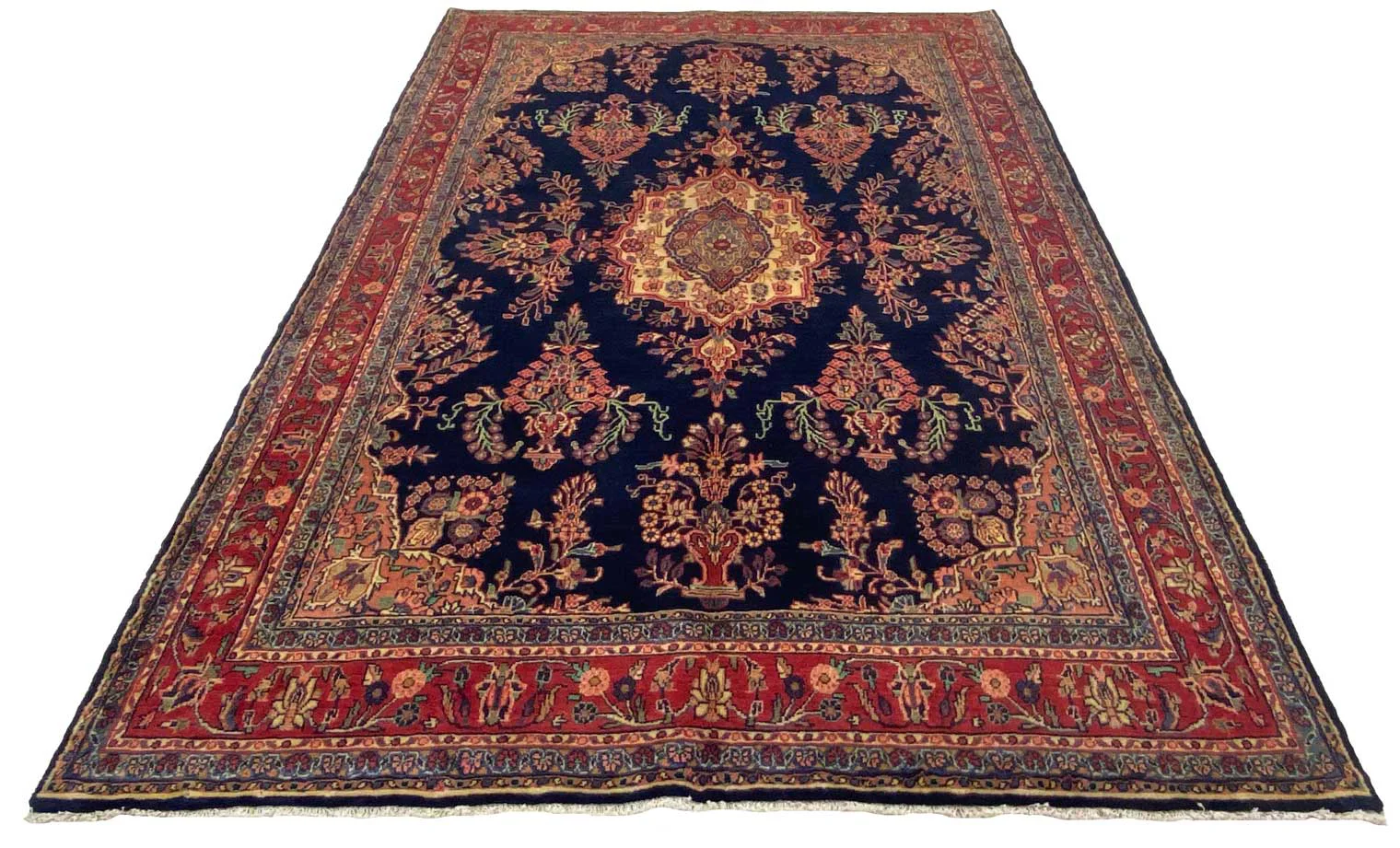 Hamadan Teppich 306 x 206 cm - Knotendichte 120.000 - Handgeknüpft - Perserteppich