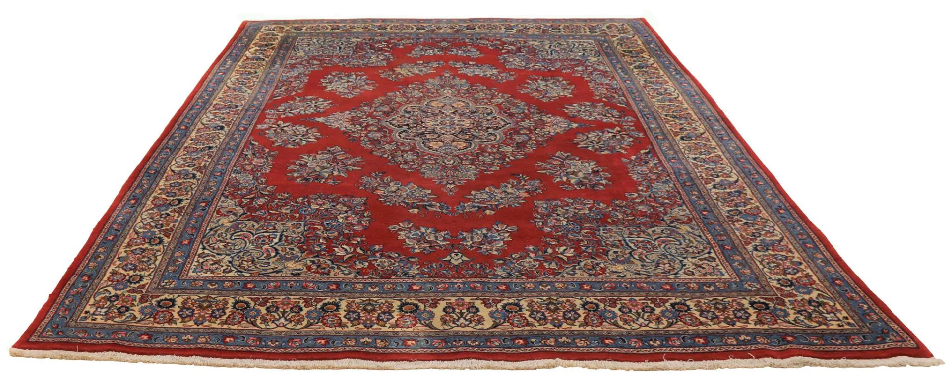 Sarough Farahan Perserteppich 330 x 250 cm - Knotendichte 200.000/m², florale Muster, handgeknüpft