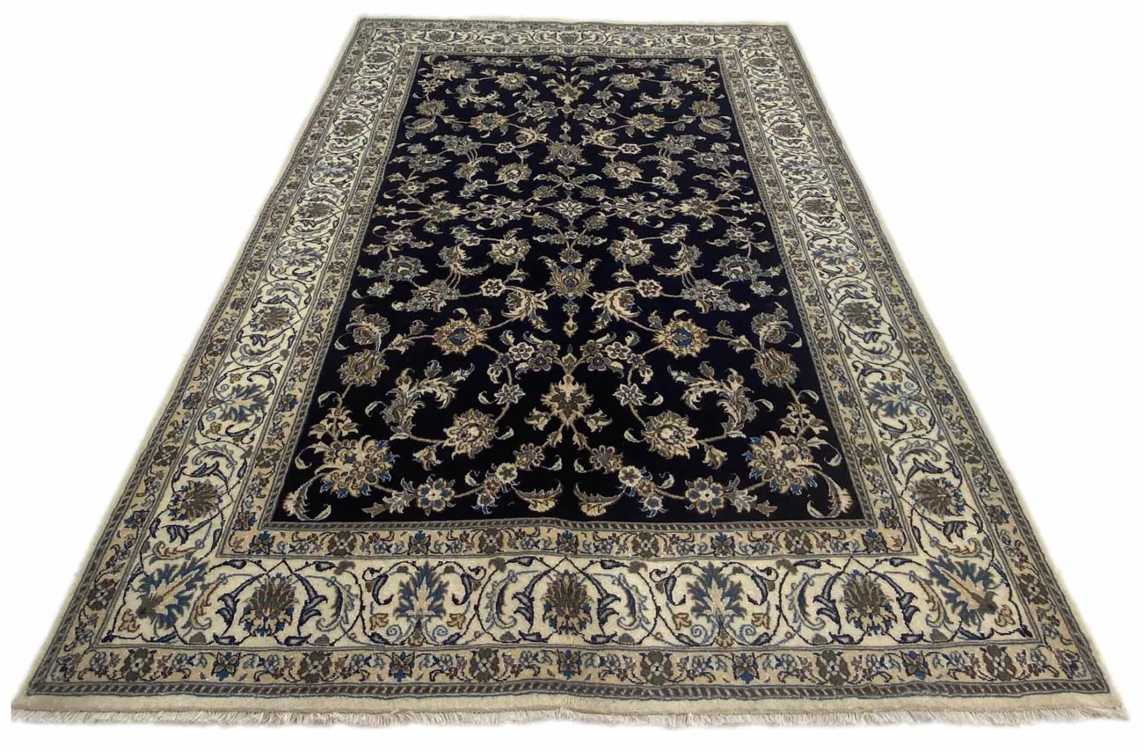 Nain Teppich 297 x 197 cm 12-La (ca. 200.000 Knoten/m²) klassisch florales Muster, handgeknüpft, Perserteppich