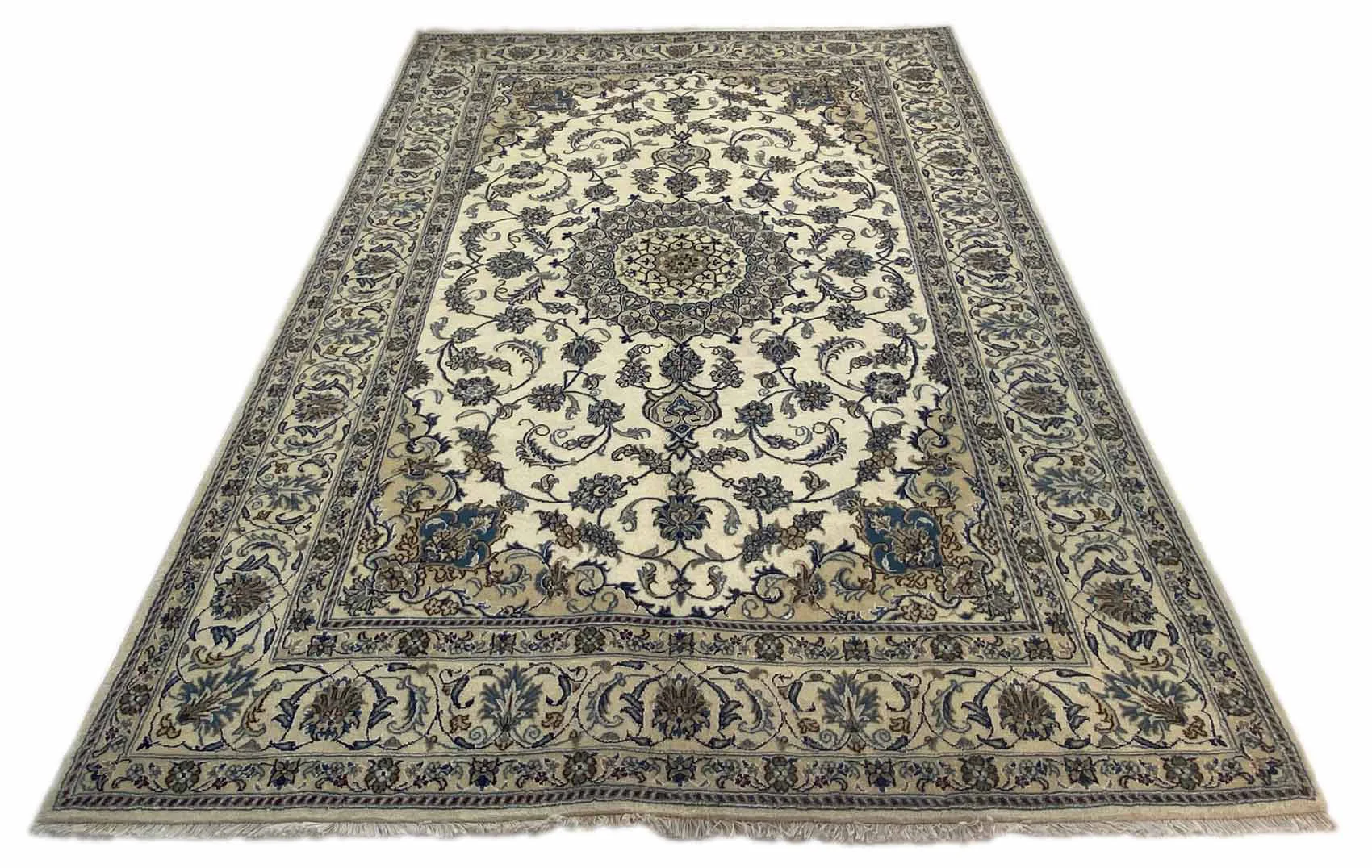 Nain Teppich 297 x 200 cm 12-La (ca. 200.000 Knoten/m²) klassisches florales Muster, handgeknüpft, Perserteppich