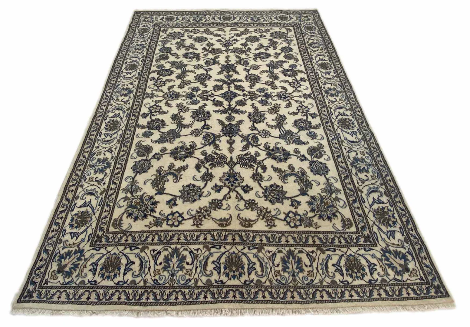 Nain Teppich 290 x 195 cm 12-La (ca. 200.000 Knoten/m²) florales Medaillon, handgeknüpft, Perserteppich