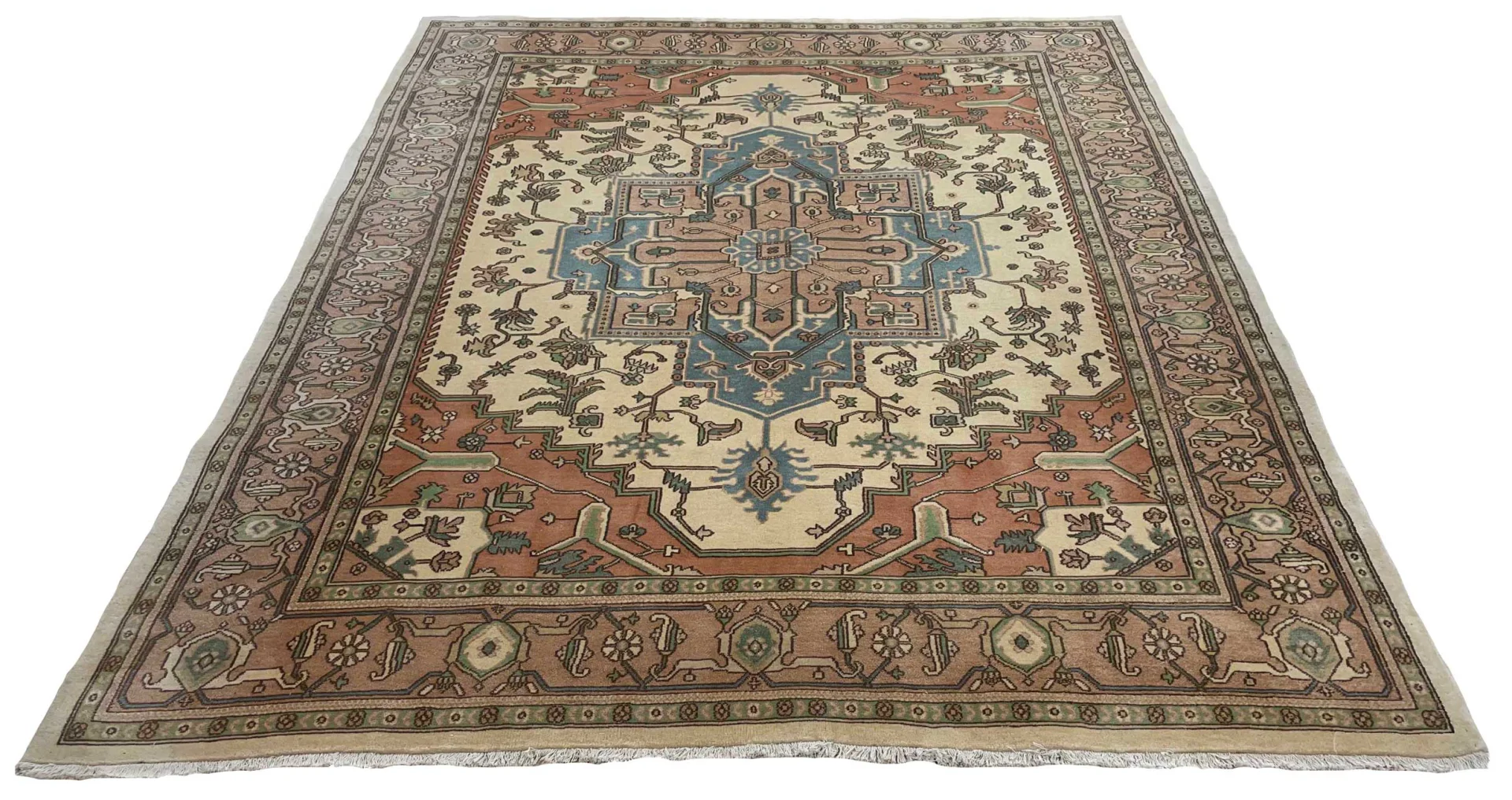 Kerman 303 x 248 cm - Perserteppich in edlen Naturfarben - Knotendichte: 250.000 Knoten/m² - handgeknüpft