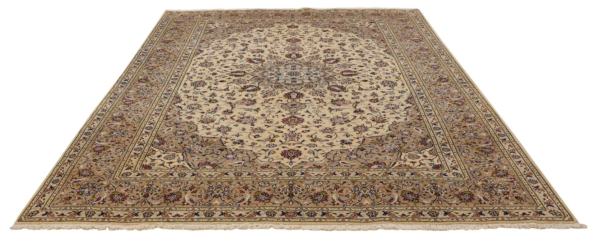 Keshan Perserteppich 348 x 245 cm 180.000 Knoten/m² strapazierfähig & aus hochwertiger Schafwolle, handgeknüpft