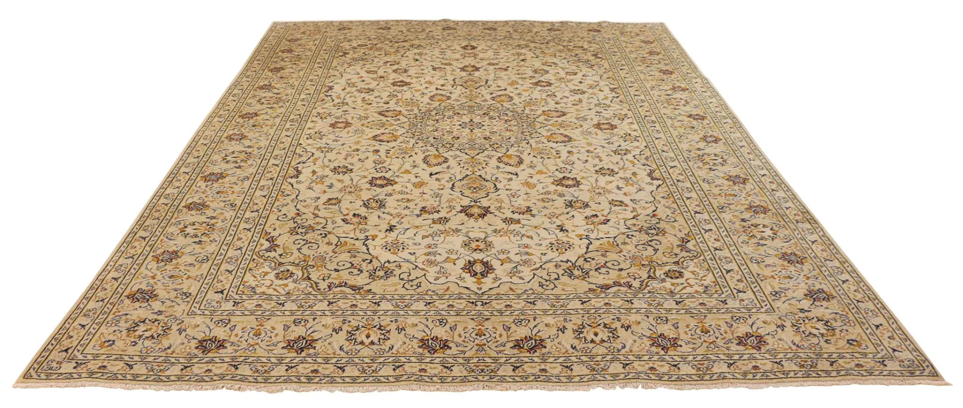 Keshan Perserteppich 348 x 250 cm, Knotendichte 180.000, hochwertige Schafwolle, handgeknüpft