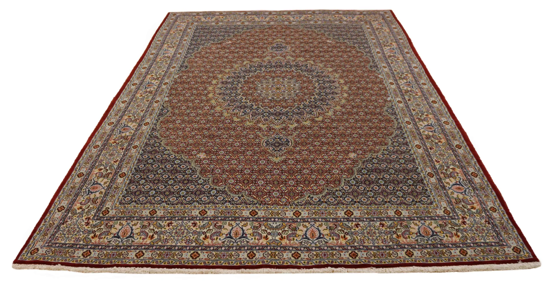 Moud Perserteppich 285 x 194 cm – 350.000 Knoten/m² – Medaillon Design – Handgeknüpft