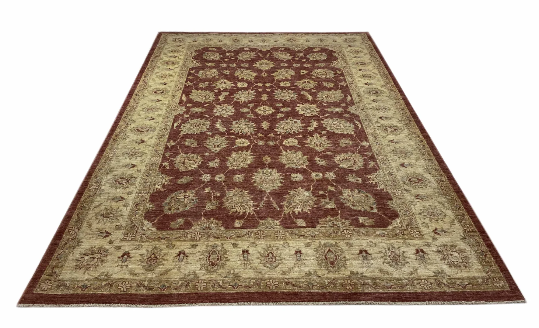 Ziegler Perserteppich 294 x 197 cm – 200.000 Knoten/m², handgeknüpft, mit ausgeblichenem Effekt durch Steinwäsche