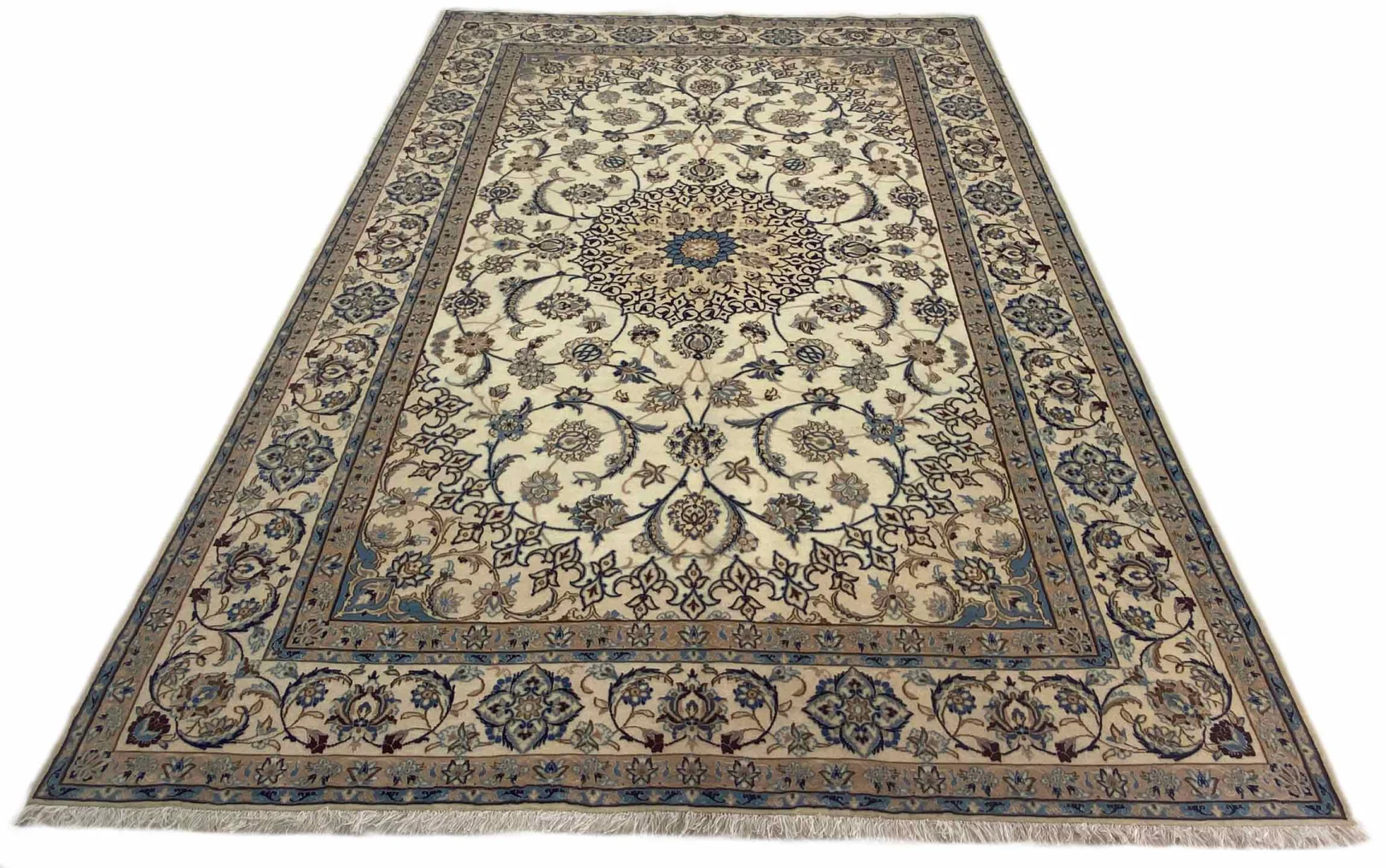 Nain Teppich 312 x 218 cm, 9-Lah 400.000 / m² – Klassisches florales Muster, handgeknüpft, Perserteppich