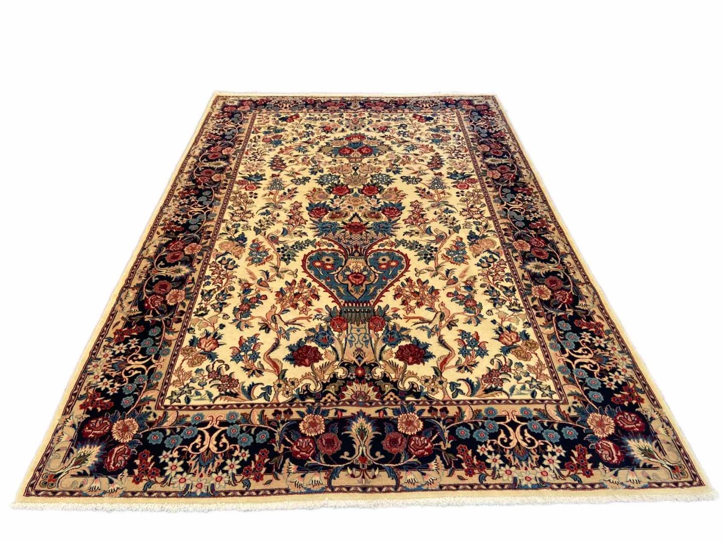Moud Perserteppich 295 x 200 cm – ca. 350.000 Knoten/m² – Medaillon-Design – handgeknüpft
