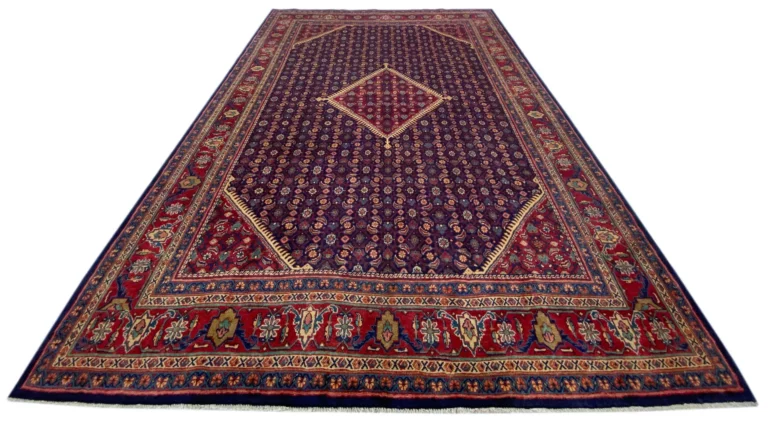 Mahal Teppich 380 x 266 cm – 100000 Knoten/m² – Große Rosen und Tulpen – handgeknüpft – Perserteppich