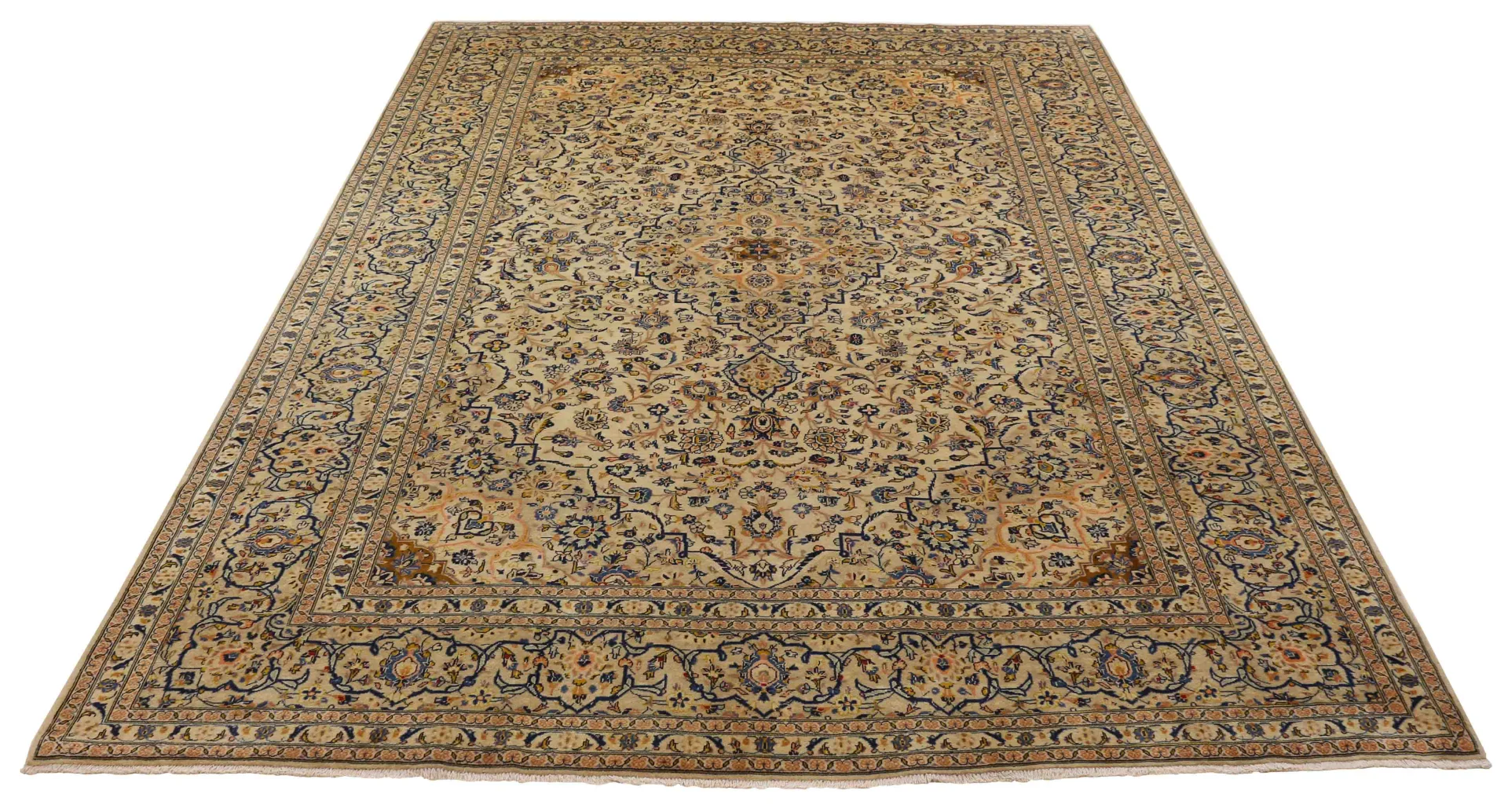 Keshan Perserteppich 420 x 288 cm – 180.000 Knoten/m² – Handgeknüpft und strapazierfähig