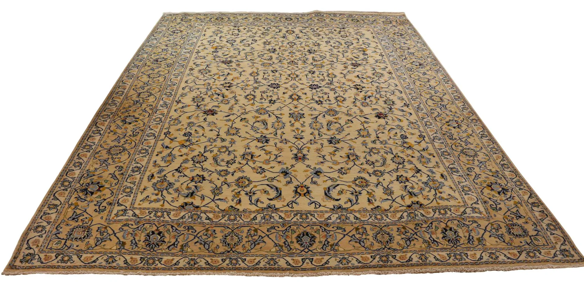 Keshan Perserteppich 440 x 308 cm, 180.000 Knoten/m², strapazierfähig, handgeknüpft