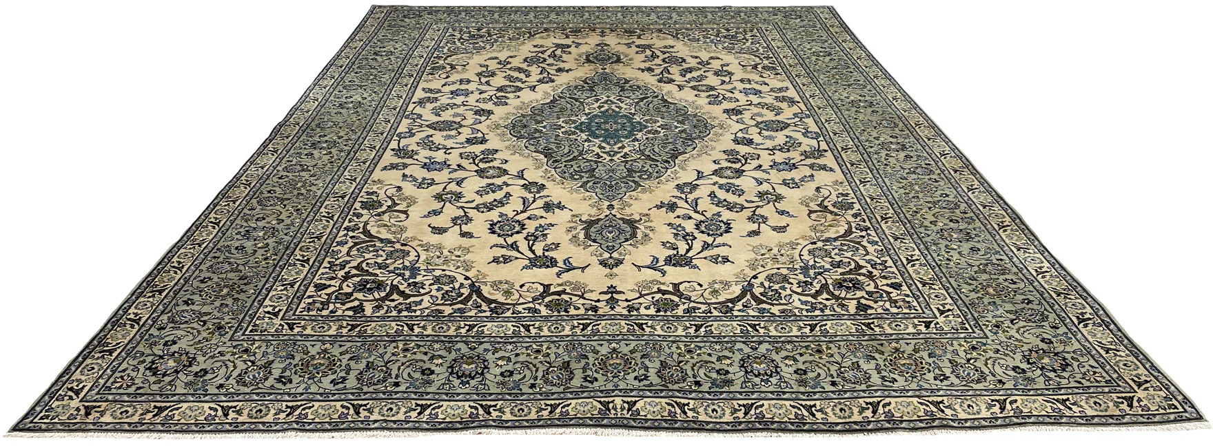 Keshan Perserteppich 410 x 295 cm - 180.000 Knoten/m², hochwertige Wolle, handgeknüpft