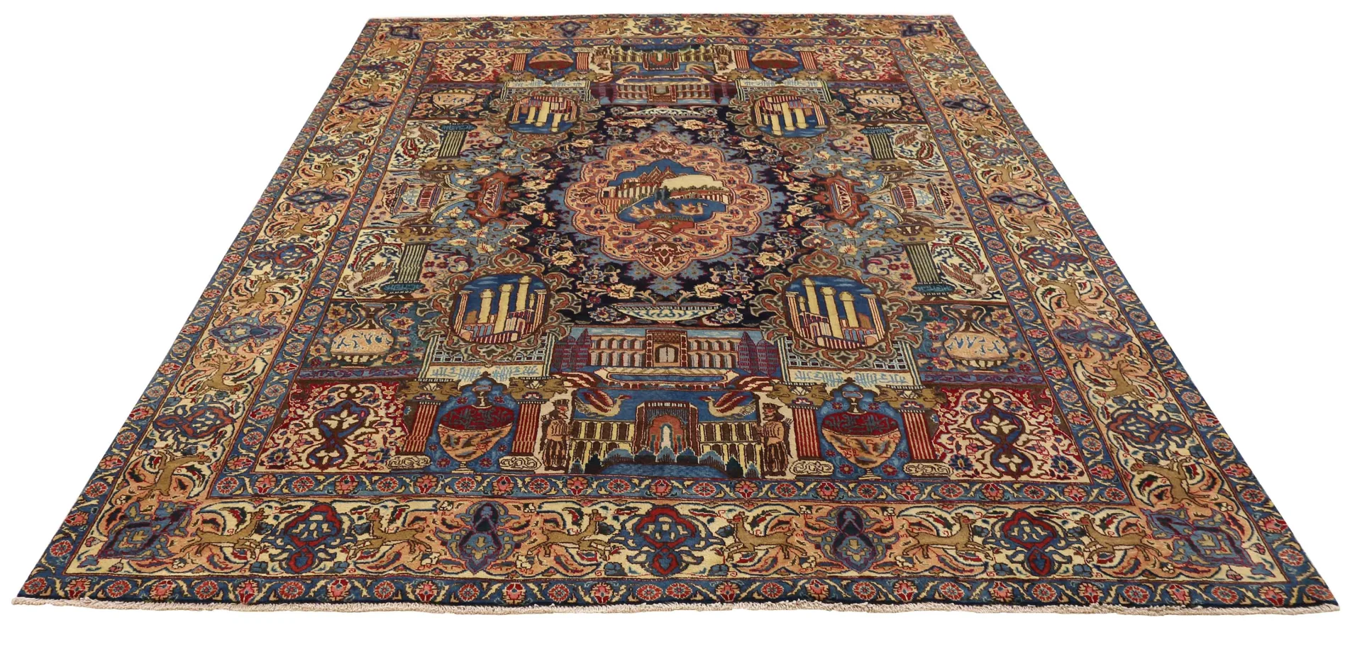 Kashmar Perserteppich 370 x 280 cm – 200.000 Knoten/m² – Zirkhaki-Muster – Handgeknüpft