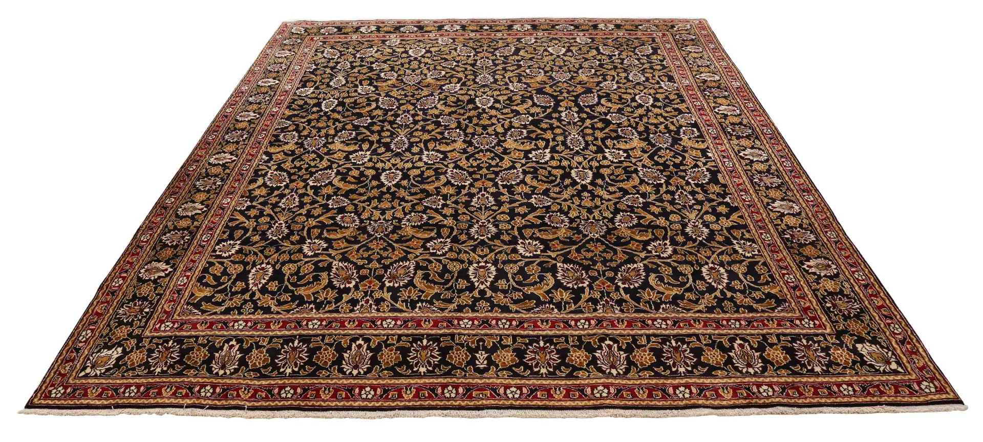 Moud Perserteppich 380 x 292 cm – 350.000 Knoten/m² – Medaillon Design mit floralen Motiven, handgeknüpft