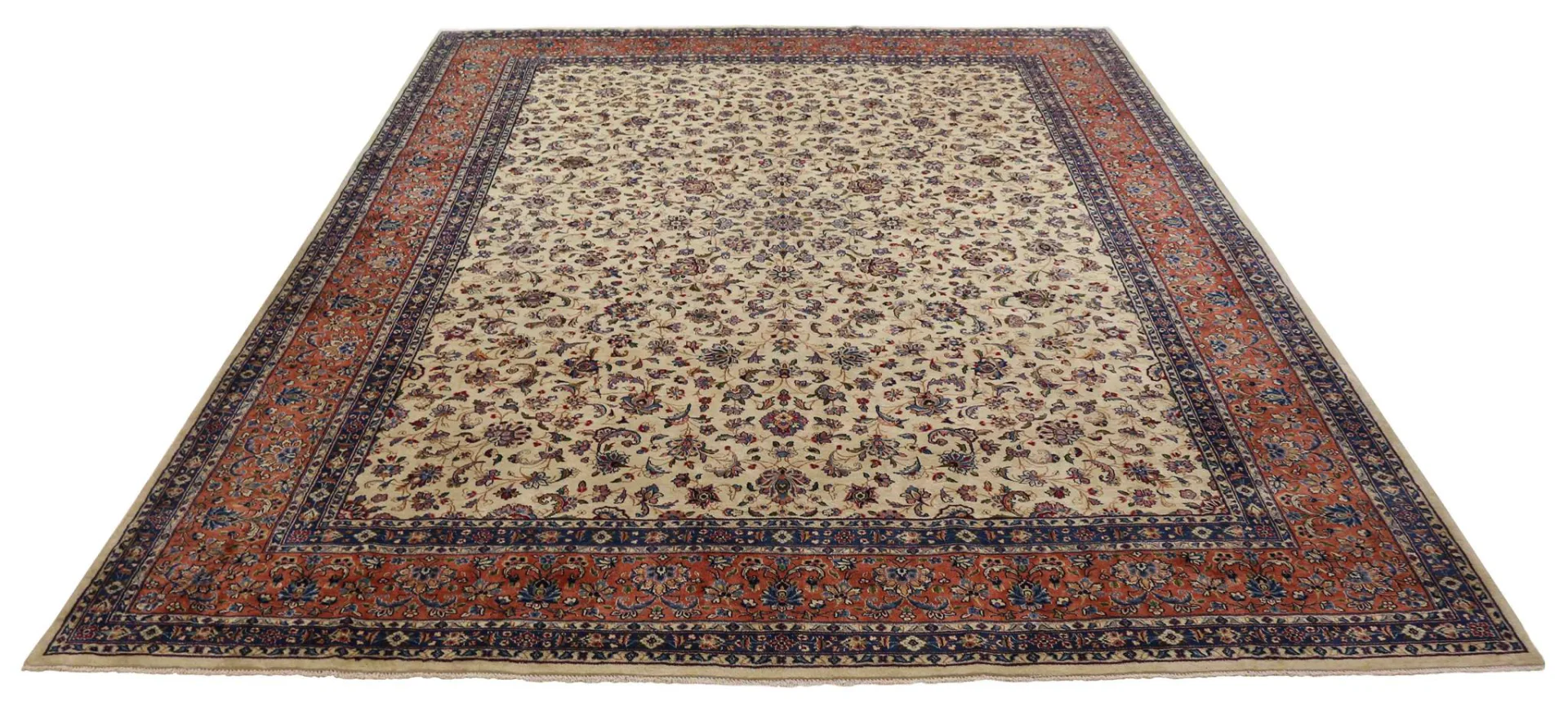 Kerman Perserteppich 395 x 300 cm – 550.000 Knoten/m², großes Medaillon, handgeknüpft