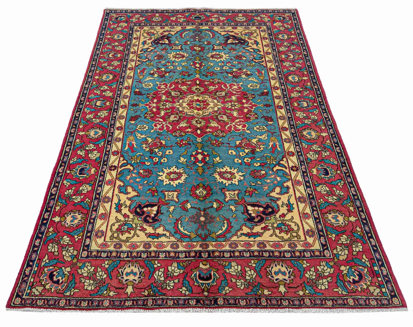 Handgeknüpft Keshan Teppich 220 x 147 cm, Knotendichte 200.000 Knoten/m², strapazierfähig, handgeknüpft, Perserteppich