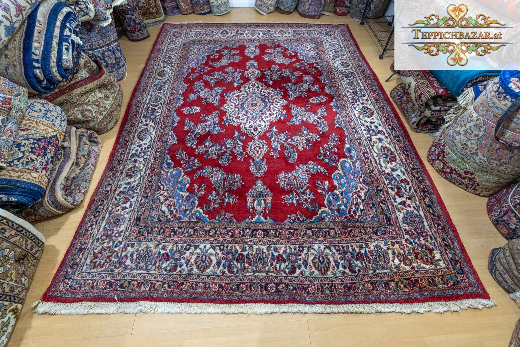 (Verkauft) W1(#382) 325x244cm Handgeknüpfter Perserteppich Sarough Farahan NATURFARBEN