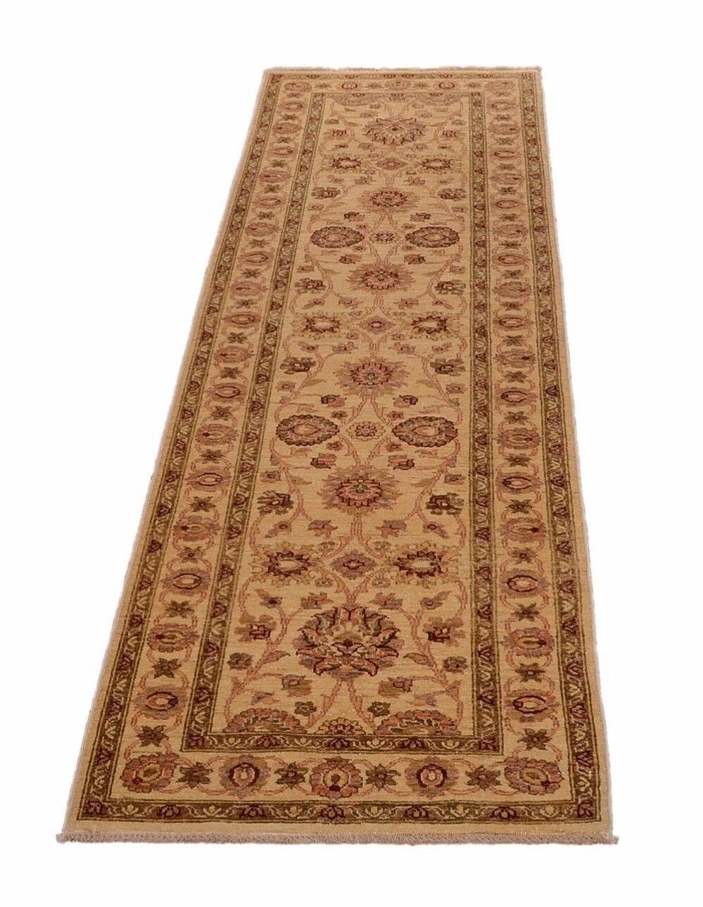 Handgeknüpfter Ziegler Läufer 289x80 cm – 250.000 Knoten/m² – Floral Design – Perserteppich handgeknüpft