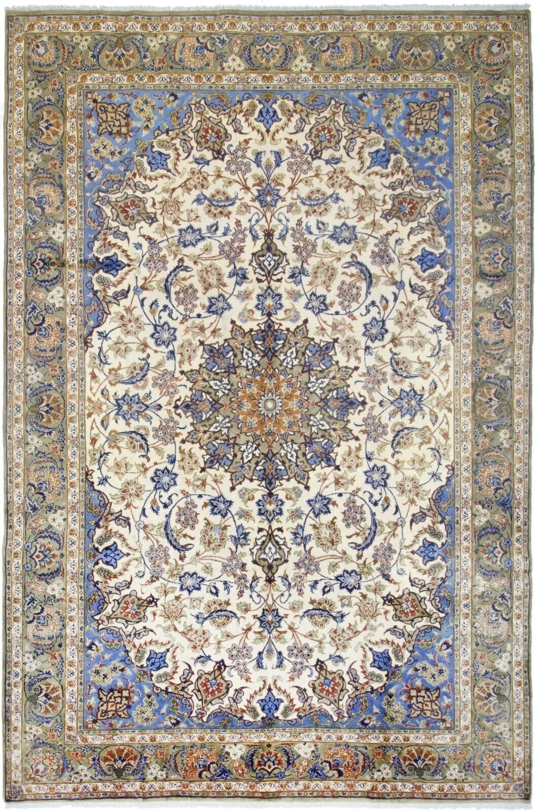 UNIKAT Original Handgeknüpfter Perserteppich Isfahan 381 x 255 cm – Sehr Top Zustand, Fein, Handgeknüpft, Perserteppich