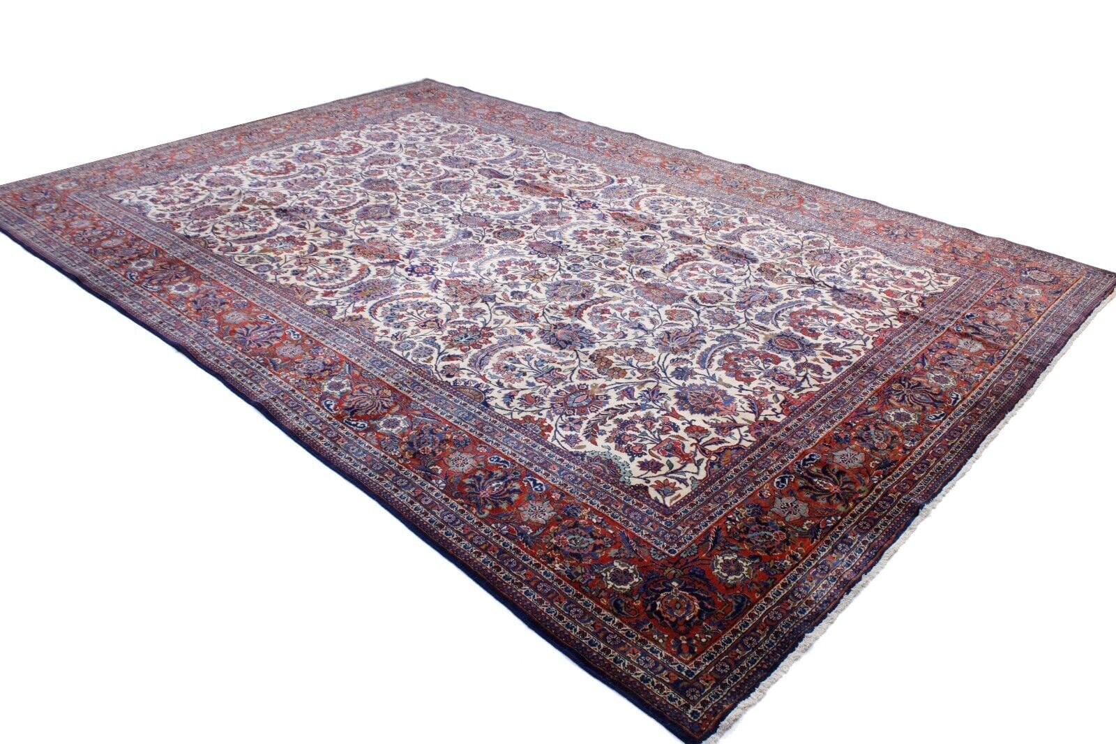 Original Perserteppich Keshan 385 x 260 cm - Semi-Antik, handgeknüpft