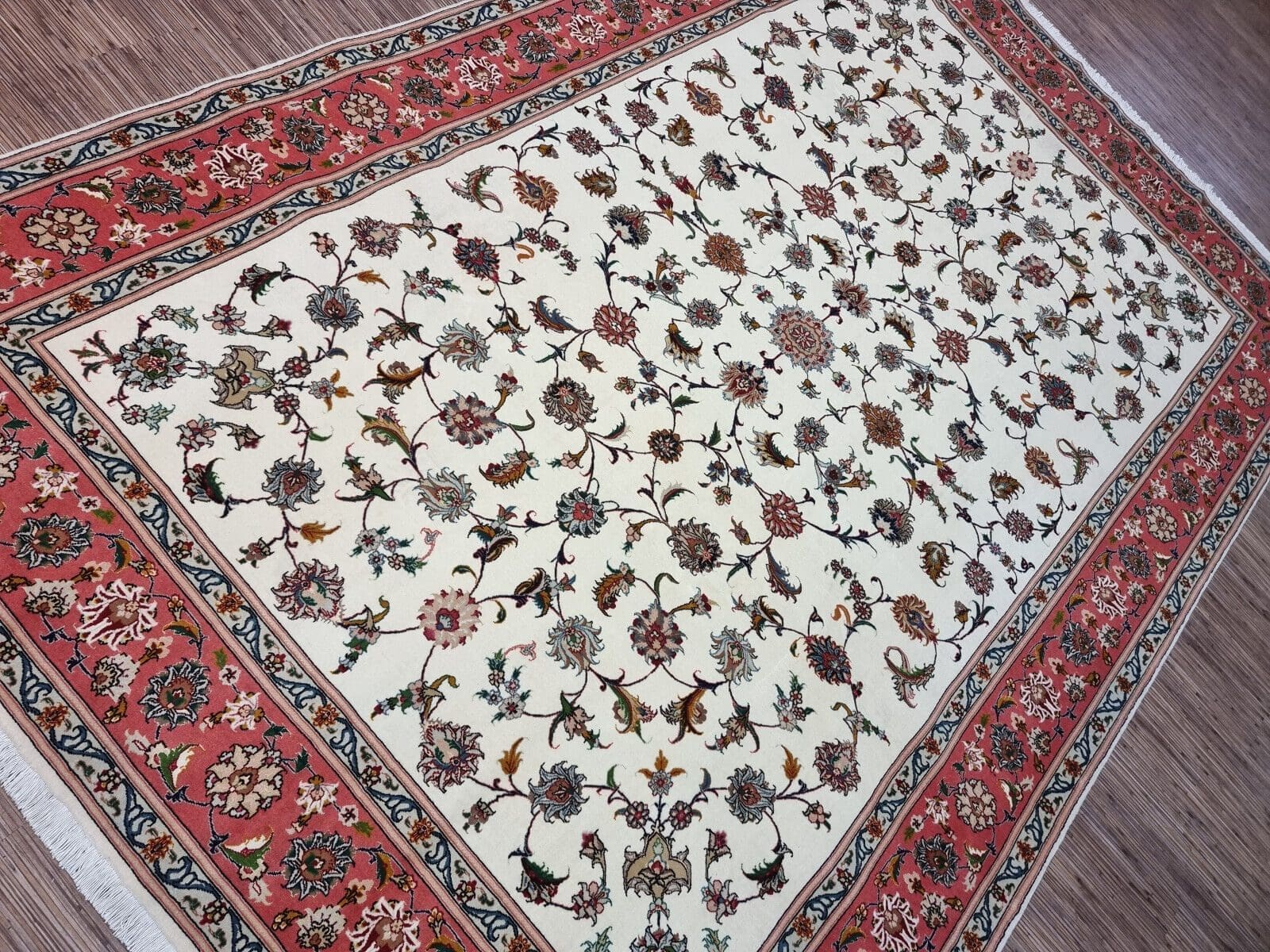 Wunderschöner Original Persischer Täbriz Teppich 305x202 cm, ca. 500.000 Knoten/m², brandneu, handgeknüpft, Perserteppich