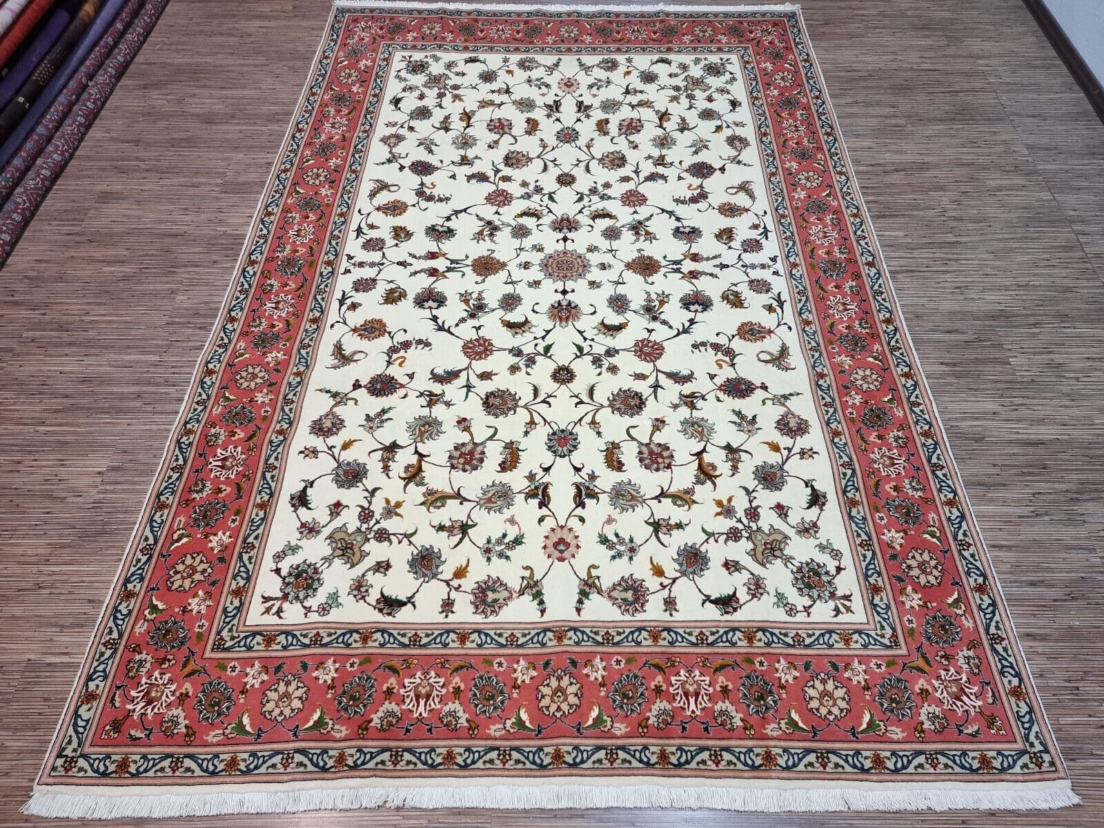 Wunderschöner Original Persischer Täbriz Teppich 305x202 cm, ca. 500.000 Knoten/m², brandneu, handgeknüpft, Perserteppich