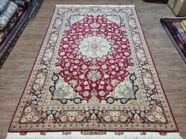Wunderschöner Original Persischer Täbriz Teppich 305×202 cm² – Ca. 500000 Knoten/m² H1