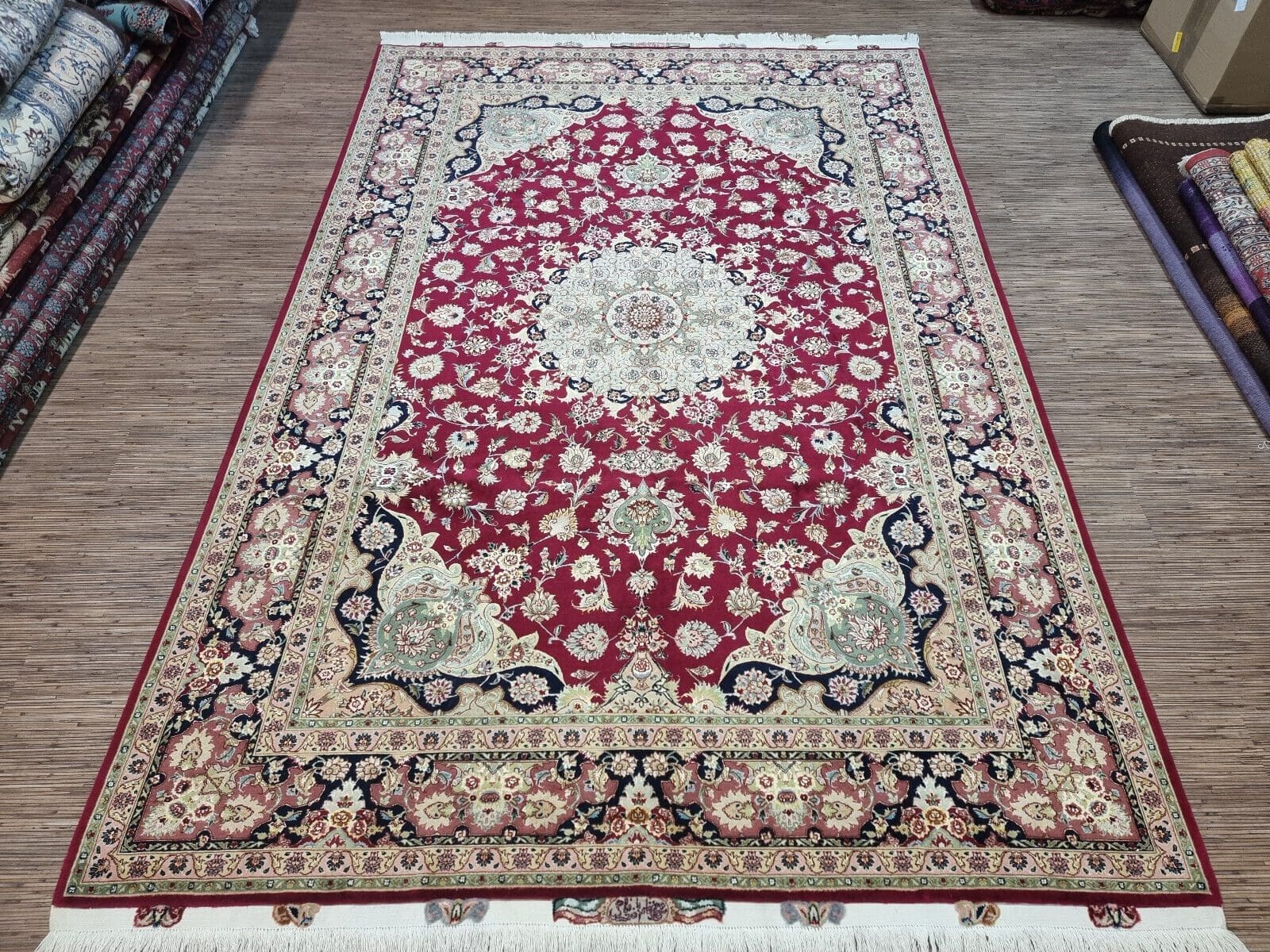 Wunderschöner Original Persischer Täbriz Teppich 305x202 cm² - Ca. 500.000 Knoten/m² H1