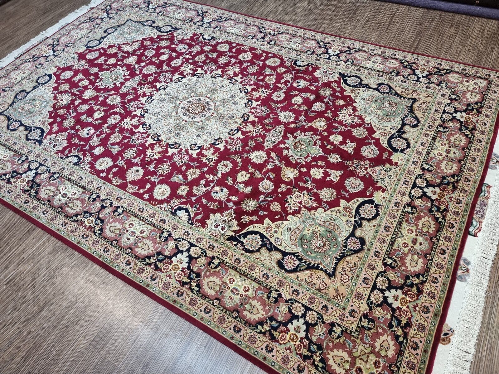 Wunderschöner Original Persischer Täbriz Teppich 305x202 cm² - Ca. 500.000 Knoten/m² H1