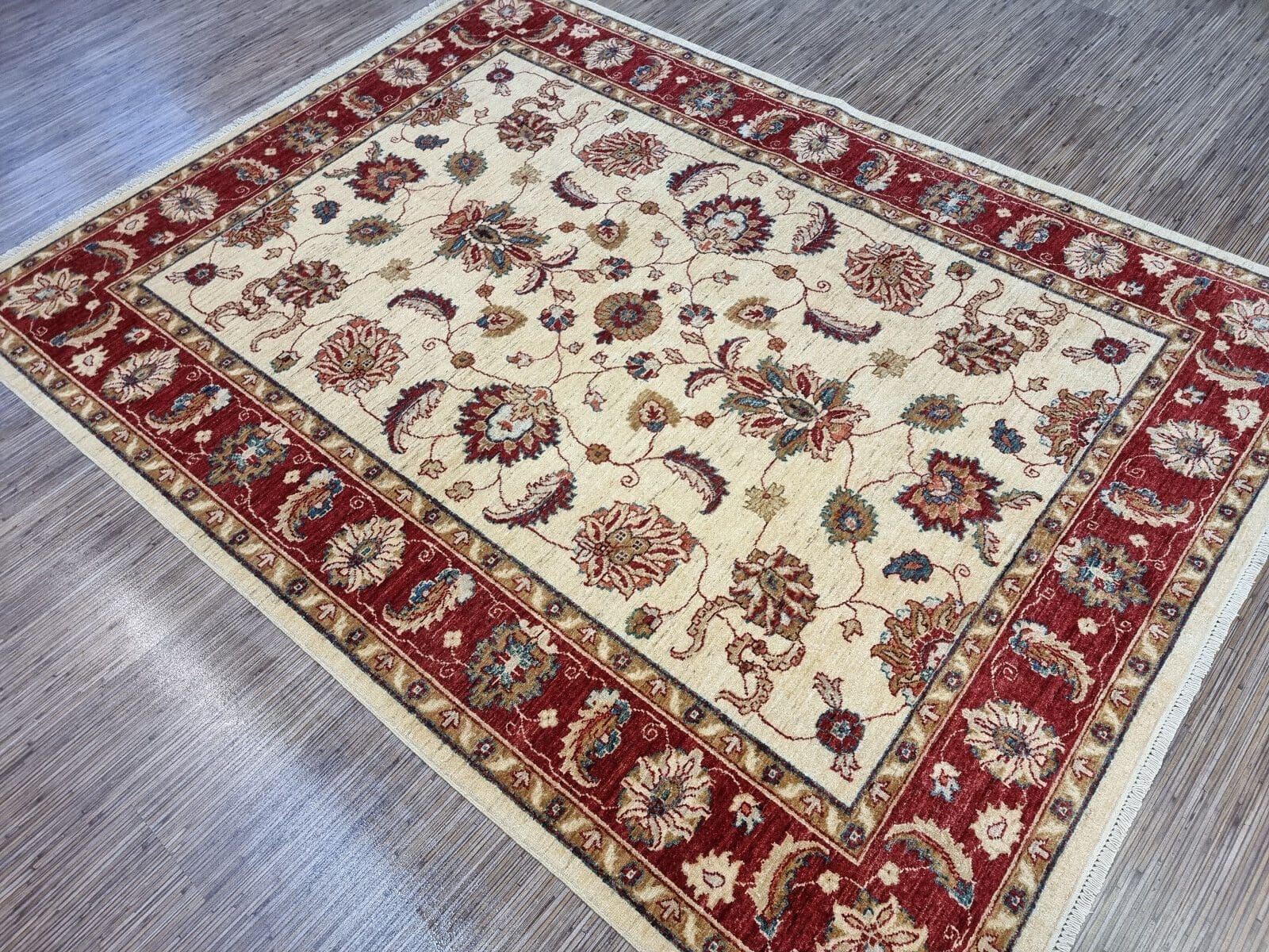 Wunderschöner Original Pakistanischer Ziegler Teppich 229x173 cm² - Brandneu, Handgeknüpft, Perserteppich