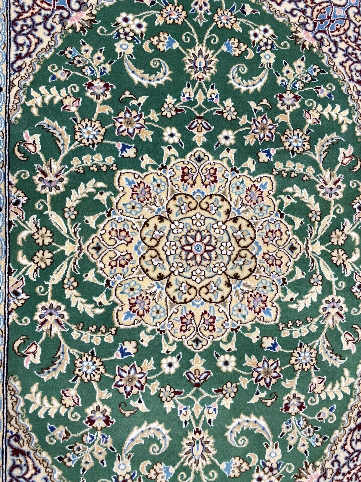 Wunderschöner Perserteppich Nain 9La, 133 x 88 cm, ca. 500.000 Knoten/m², 90% Schurwolle, 10% Seide, Top Zustand, handgeknüpft