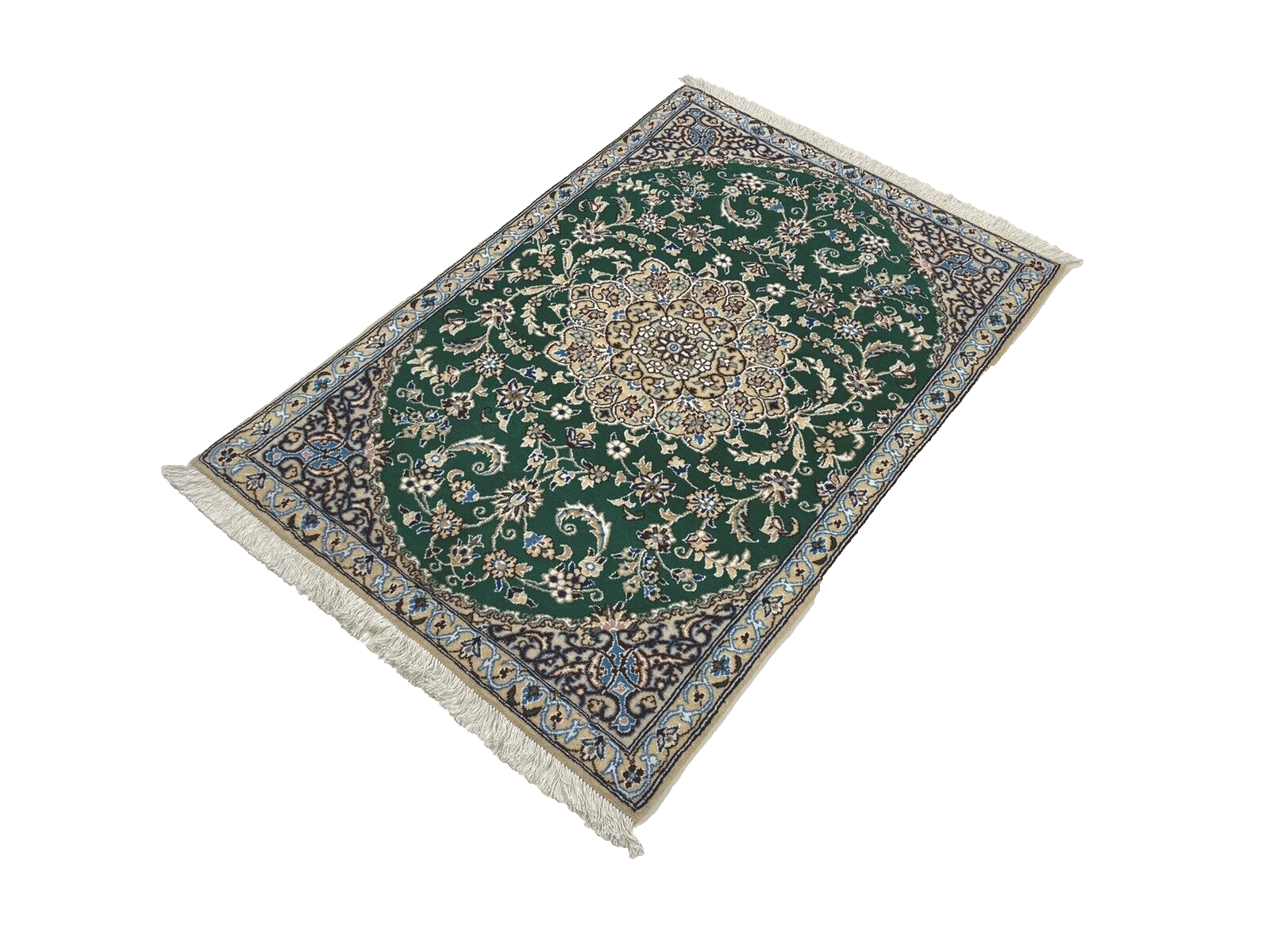 Wunderschöner Perserteppich Nain 9La, 133 x 88 cm, ca. 500.000 Knoten/m², 90% Schurwolle, 10% Seide, Top Zustand, handgeknüpft