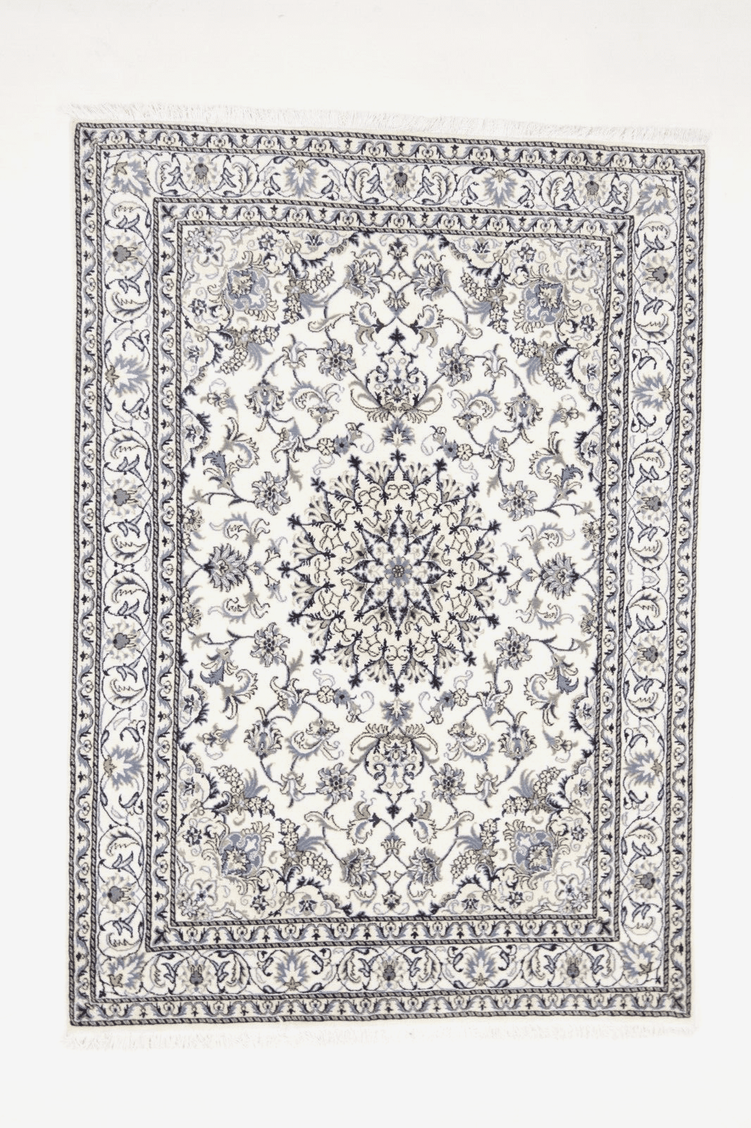 Orientteppich Super Nain 232 x 163 CM, ca. 300.000 Knoten/m², 90% Schurwolle & 10% Seide, handgeknüpft, Perserteppich