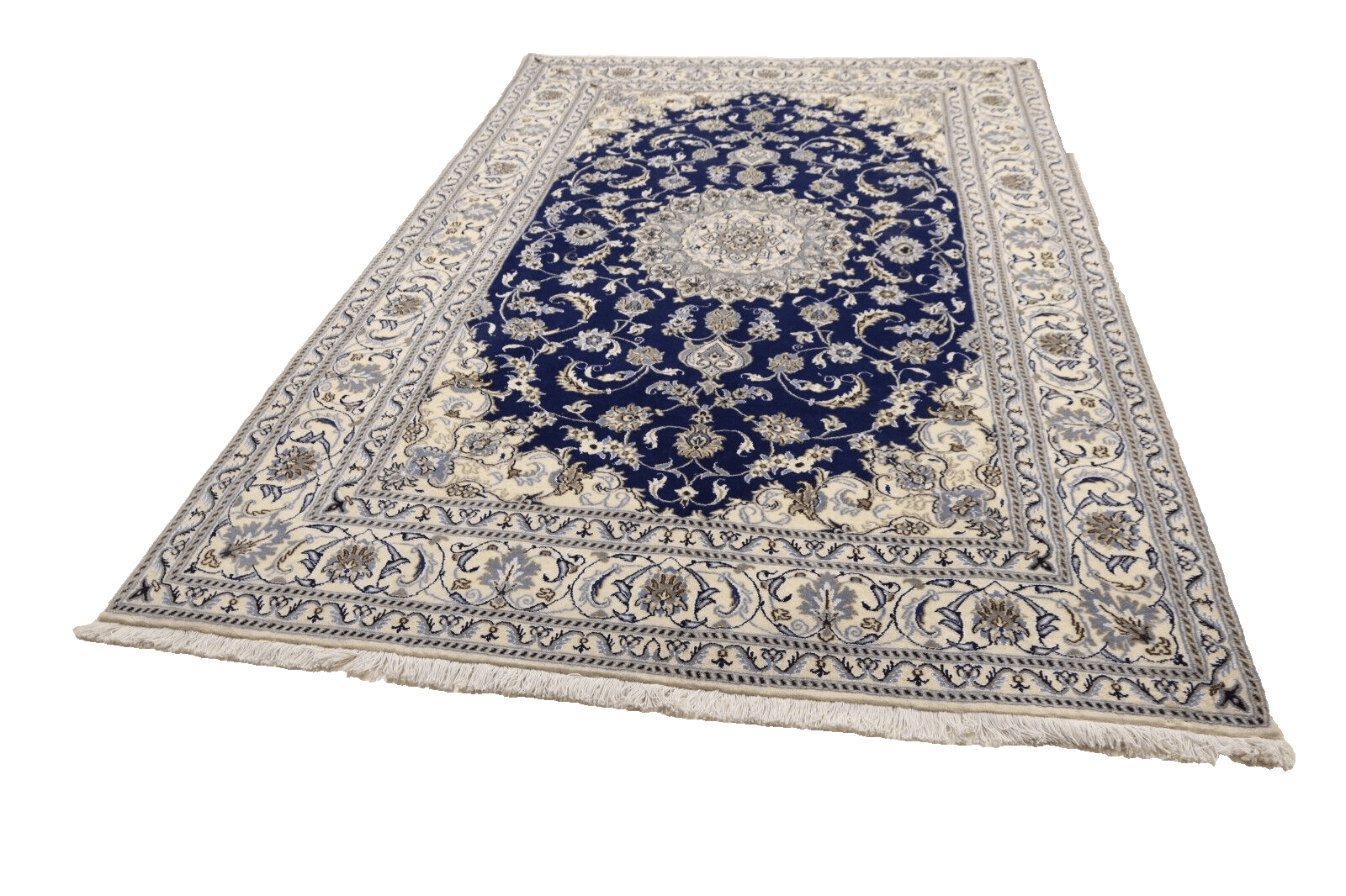 Wunderschöner Perserteppich Nain 293 x 196 cm – Ca. 300.000 Knoten/m² – 90% Schurwolle, 10% Seide – Neu, handgeknüpft H1
